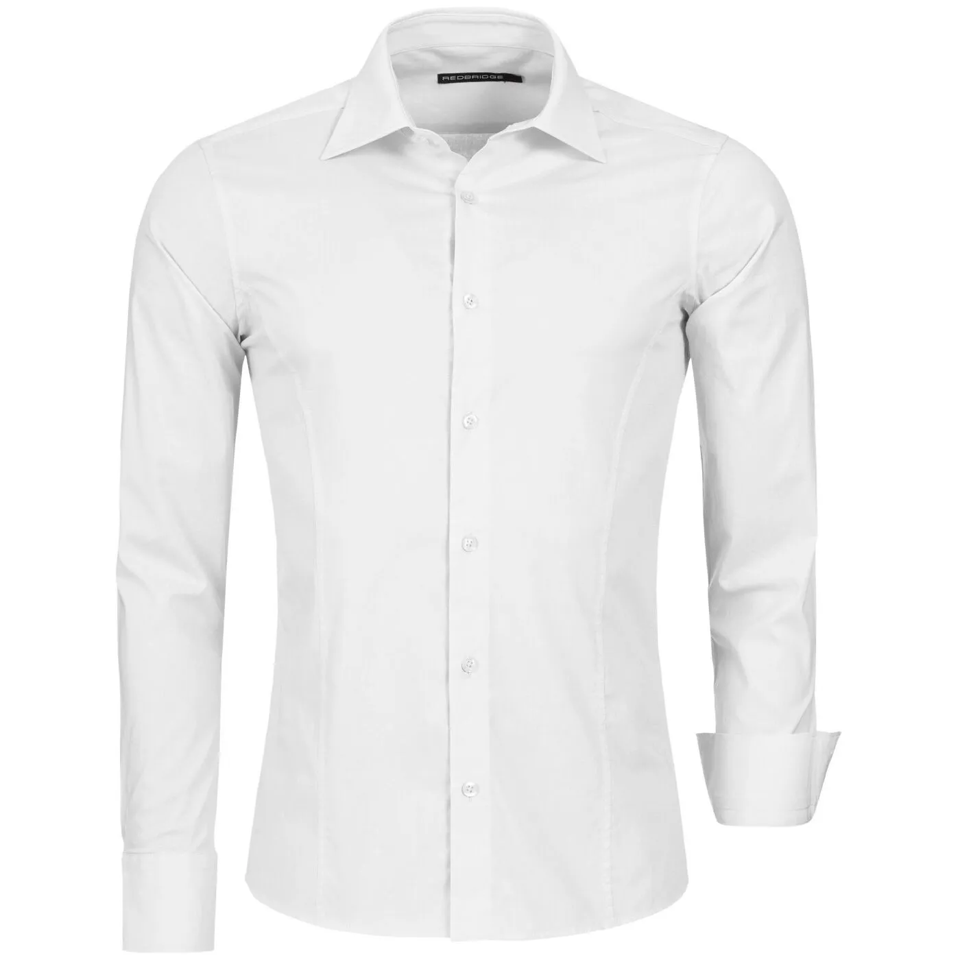 Red Bridge Herren Basic Design Slim Fit Langarm Hemd Weiß