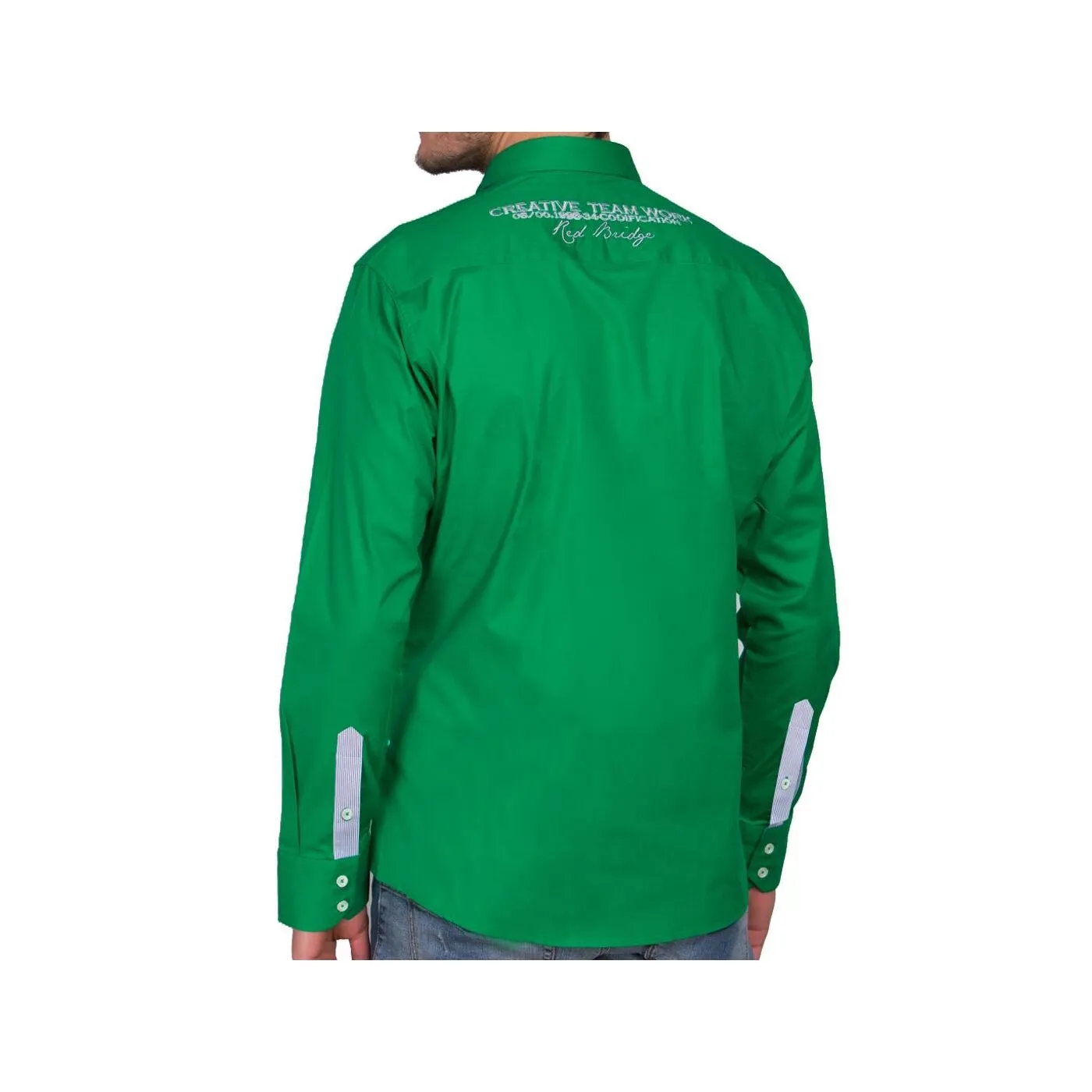 Red Bridge Herren R-Style Design Regular Fit Langarm Hemd grün